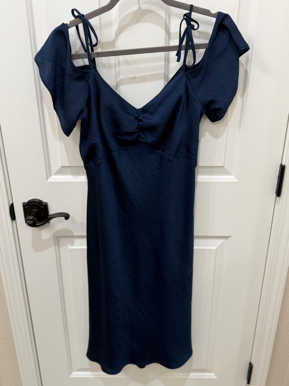 Express Navy Tie-Shoulder Midi Dress - Classic Women's Dress